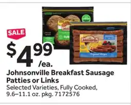 Stop&Shop Johnsonville Breakfast Sausage Patties or Links offer