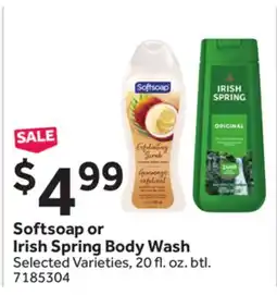 Stop&Shop Softsoap or Irish Spring Body Wash offer