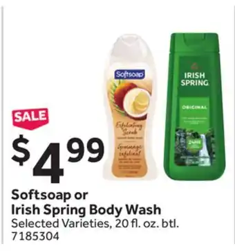Stop&Shop Softsoap or Irish Spring Body Wash offer