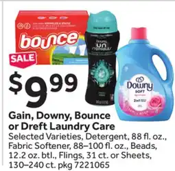 Stop&Shop Gain, Downy, Bounce or Dreft Laundry Care offer