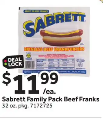 Stop&Shop Sabrett Family Pack Beef Franks offer