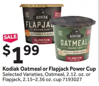Stop&Shop Kodiak Oatmeal or Flapjack Power Cup offer