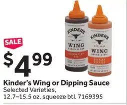Stop&Shop Kinder's Wing or Dipping Sauce offer