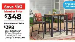 Lowe's Style Selections 3-Piece Waterline Bar-Height Patio Dining Set offer