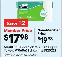 Lowe's MOXIE 12-Pack Select-A-Size Paper Towels offer