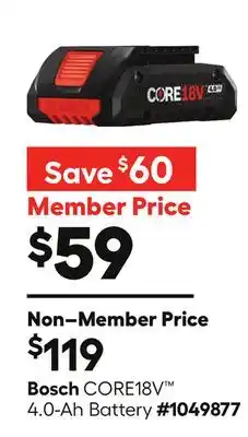 Lowe's Bosch CORE18V 4.0-Ah Battery offer