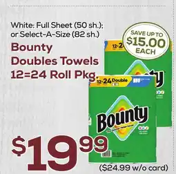 DeCicco & Sons Bounty Doubles Towels 12=24 Roll Pkg offer