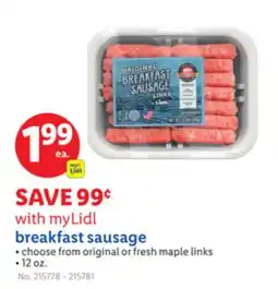 Lidl breakfast sausage offer