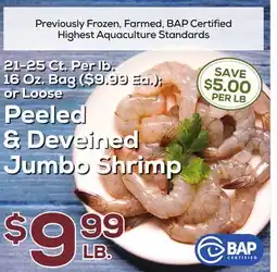 DeCicco & Sons Peeled & Deveined Jumbo Shrimp offer