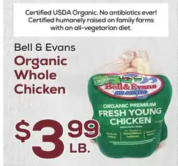 DeCicco & Sons Bell & Evans Organic Whole Chicken offer