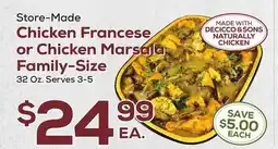 DeCicco & Sons Chicken Francese or Chicken Marsala Family-Size offer