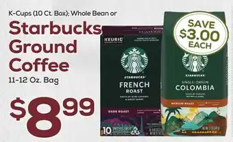 DeCicco & Sons Starbucks Ground Coffee 11-12 Oz offer