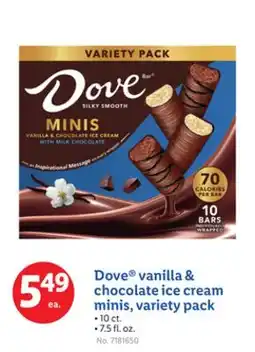 Lidl Dove vanilla & chocolate ice cream minis, variety pack offer