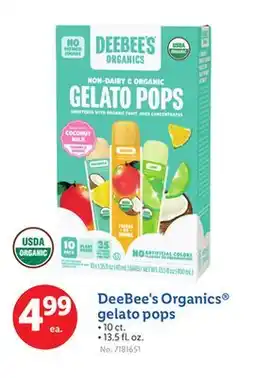 Lidl DeeBee's Organics gelato pops offer