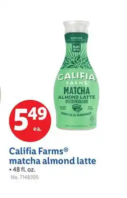 Lidl Califia Farms matcha almond latte offer