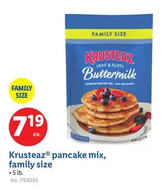 Lidl Krusteaz pancake mix, family size offer