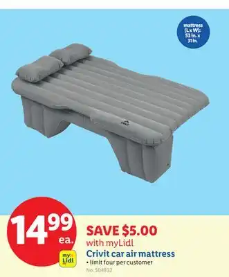 Lidl Crivit car air mattress offer