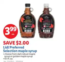Lidl Lidl Preferred Selection maple syrup offer