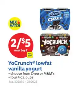 Lidl YoCrunch lowfat vanilla yogurt offer