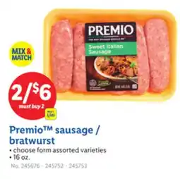 Lidl Premio sausage/bratwurst offer