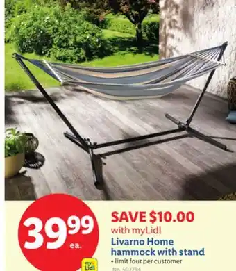 Lidl Livarno Home hammock with stand offer
