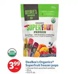 Lidl DeeBee's Organics Superfruit freezer pops offer