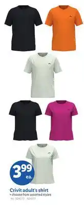Lidl Crivit adult's shirt offer