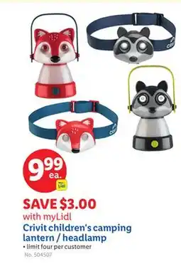 Lidl Crivit children's camping lantern/headlamp offer