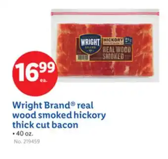Lidl Wright Brand real wood smoked hickory thick cut bacon offer
