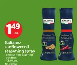 Lidl Italiamo sunflower oil seasoning spray offer