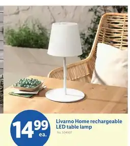 Lidl Livarno Home rechargeable LED table lamp offer