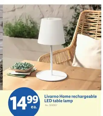 Lidl Livarno Home rechargeable LED table lamp offer