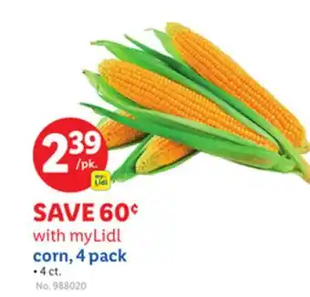 Lidl corn, 4 pack offer