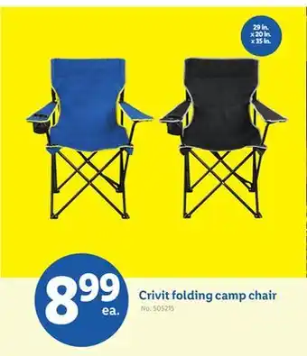 Lidl Crivit folding camp chair offer