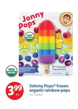Lidl Johnny Pops frozen organic rainbow pops offer