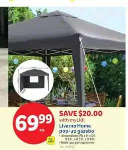 Lidl Livarno Home pop-up gazebo offer