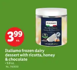 Lidl Italiamo frozen dairy dessert with ricotta, honey & chocolate offer