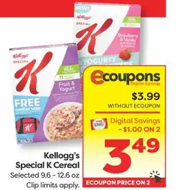 Weis Markets Kellogg's Special K Cereal offer