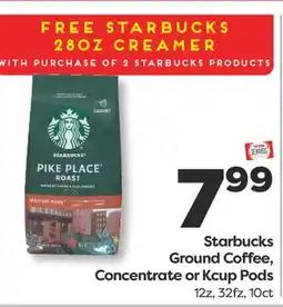 Weis Markets Starbucks Ground Coffee, Concentrate or Kcup Pods offer