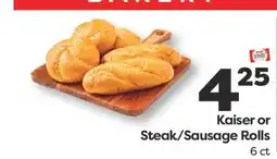 Weis Markets Kaiser or Steak/Sausage Rolls offer