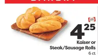 Weis Markets Kaiser or Steak/Sausage Rolls offer