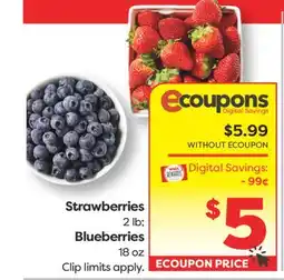 Weis Markets Strawberries 2 lb Blueberries 18 oz offer