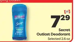 Weis Markets Secret Outlast Deodorant offer