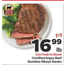 Weis Markets Certified Angus Beef Boneless Ribeye Steaks offer