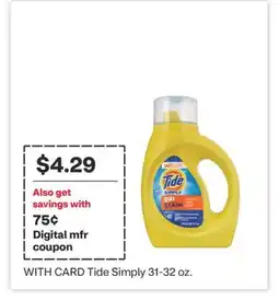 CVS Tide Simply 31-32 oz offer