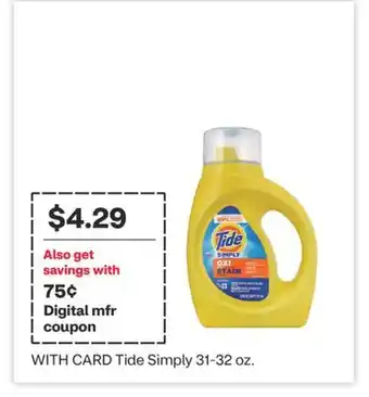 CVS Tide Simply 31-32 oz offer