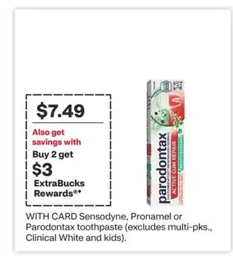 CVS Sensodyne, Pronamel or Parodontax toothpaste offer