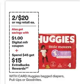 CVS Huggies bagged diapers, Pull-Ups or Goodnites offer