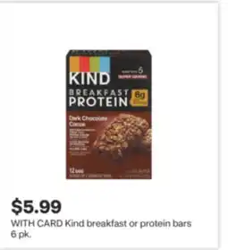 CVS Kind breakfast or protein bars 6 pk offer