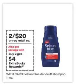 CVS Selsun Blue dandruff shampoo 11 oz offer
